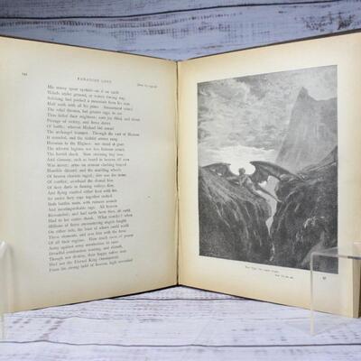 Vintage Antique Hardback Book Milton's Paradise Lost Illustrated by Gustave Dore