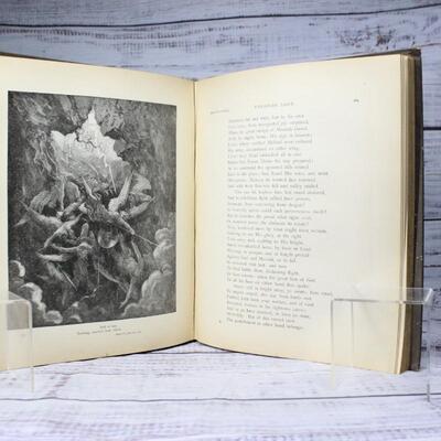 Vintage Antique Hardback Book Milton's Paradise Lost Illustrated by Gustave Dore