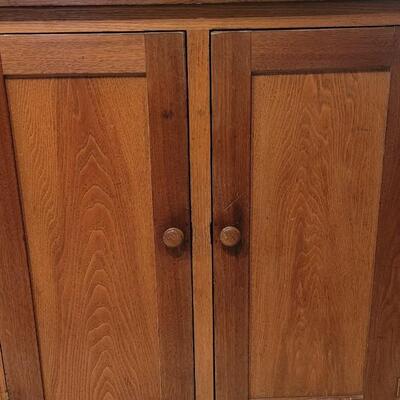 Lot 111: Antique Linen Cabinet with Walnut & Maple Wood