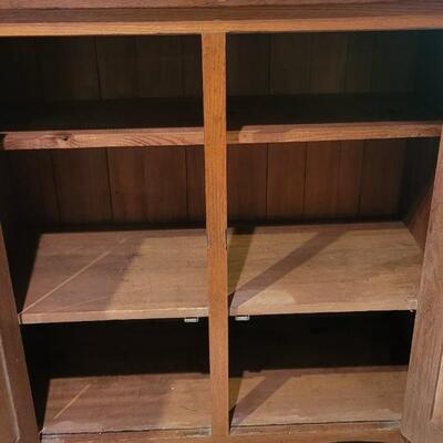 Lot 111: Antique Linen Cabinet with Walnut & Maple Wood