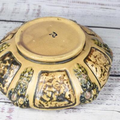 Antique Roseville Pottery Florentine Shallow Console Bulb Bowl
