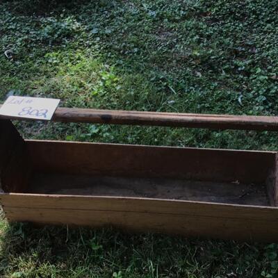 O802 Large Vintage Wooden Tool Box and Tools