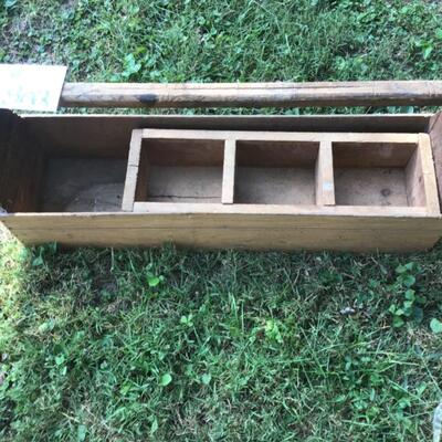 O802 Large Vintage Wooden Tool Box and Tools