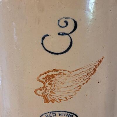 Lot 132: Antique Red Wing #3 Stoneware Crock