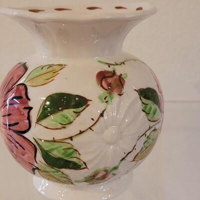 Lot 143: (2) Blue Ridge Handpainted Pottery Pitcher & Vase