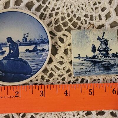 Lot 145: Antique Delft Tile and Langelinie Miniature Plate