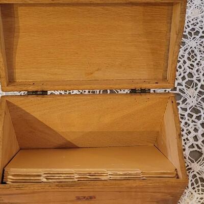 Lot 148: Primitive Wood Desktop File Box, Enamel Doorknob and Candleholder made from Primitive Pieces