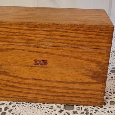 Lot 148: Primitive Wood Desktop File Box, Enamel Doorknob and Candleholder made from Primitive Pieces