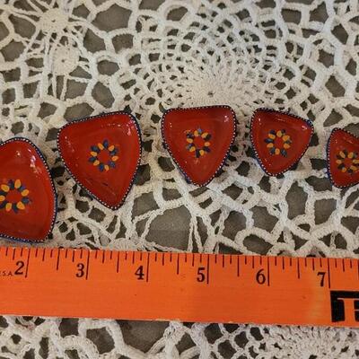 Lot 155: Vintage Mexican Folk Art Ceramic Bird, Nesting Miniature Ceramic Art and Wood Watermelon Deco