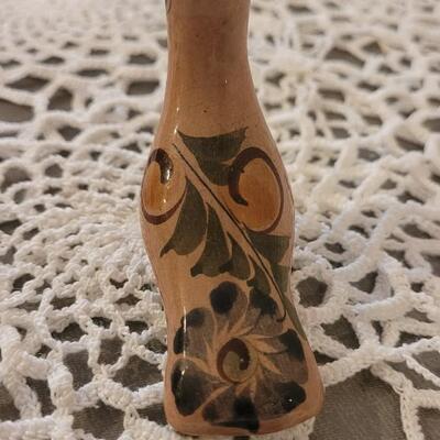 Lot 155: Vintage Mexican Folk Art Ceramic Bird, Nesting Miniature Ceramic Art and Wood Watermelon Deco