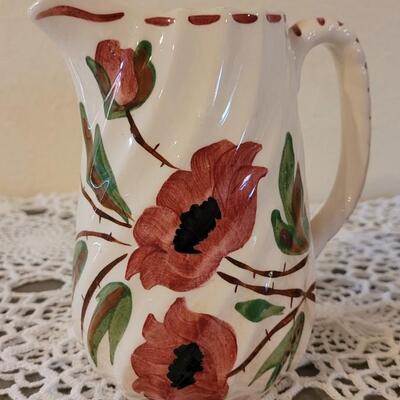 Lot 158: (2) Blue Ridge Handpainted Pottery Pitchers