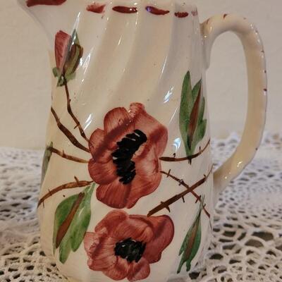 Lot 158: (2) Blue Ridge Handpainted Pottery Pitchers