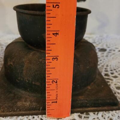 Lot 163: Antique Coffee Grinder, Solitaire Coffee Tin and Fruit & Sugar Pineapple Glass Jar