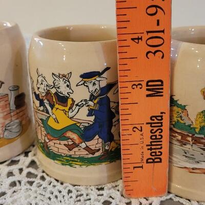 Lot 167: (4) Antique Nursery Rhymes Ceramic Mugs
