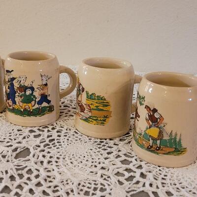 Lot 167: (4) Antique Nursery Rhymes Ceramic Mugs