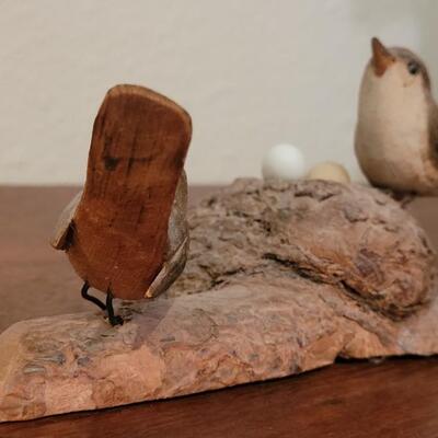 Lot 174: Handcarved Wood Birds Sculpture