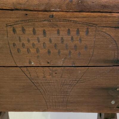 Lot 177: Antique Primitive Stool with Handcarved Design