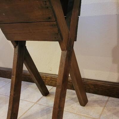 Lot 177: Antique Primitive Stool with Handcarved Design