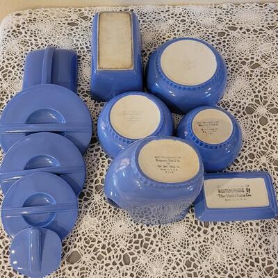 Lot 178: Vintage Hall China Blue Dishes