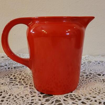 Lot 180: Vintage Universal Cambridge Red & Cream Pitchers