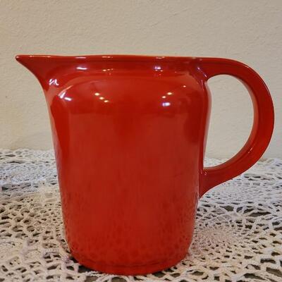 Lot 180: Vintage Universal Cambridge Red & Cream Pitchers