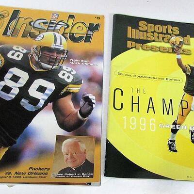 3 Green Bay Packers Related Magazines, 1995 Yearbook, 1998 Insider, 1996 sports Ill