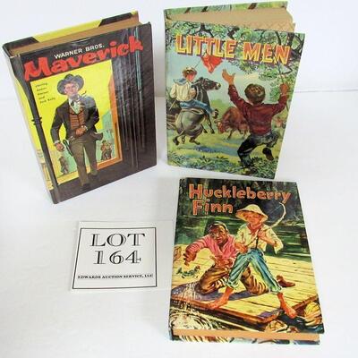 1939 Huckleberry Finn, 1955 Little Men, 1959 Maverick Hard Cover Books