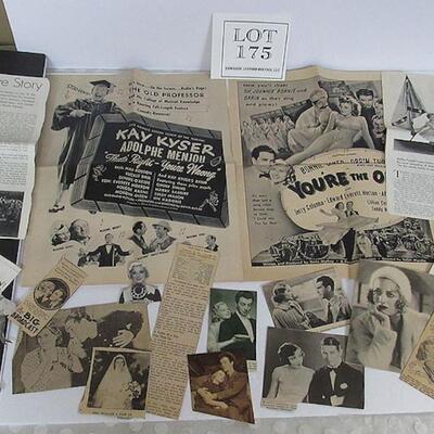 Large Lot of Vintage Movie Star Clippings and Show Programs, See All Photos