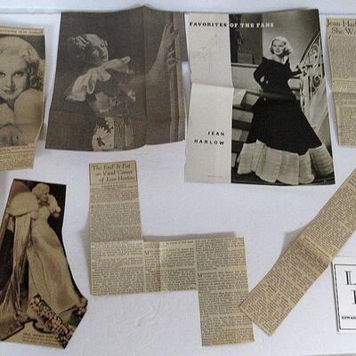 Lot of Vintage Jean Harlow Scraps Life and Death