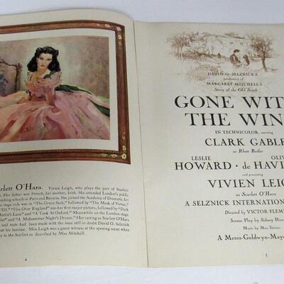 Lot of Gone With The Wind Ephemera, 2/8/40 Movie Program, Scraps