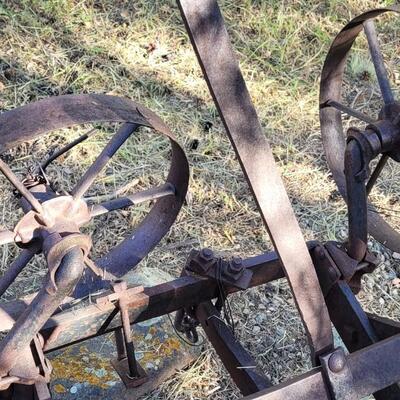 Lot 185: Antique Farming Plow Yard Deco