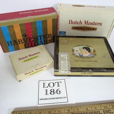 4 Vintage Cigar Boxes