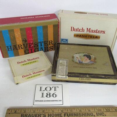 4 Vintage Cigar Boxes
