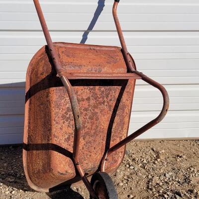 Lot 190: Vintage Metal Wheelbarrow Farm Garden