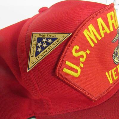 US Marine Corps Veteran Baseball Cap and 2 Hat Pins