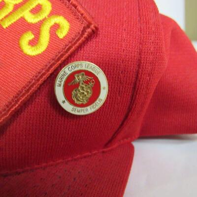 US Marine Corps Veteran Baseball Cap and 2 Hat Pins