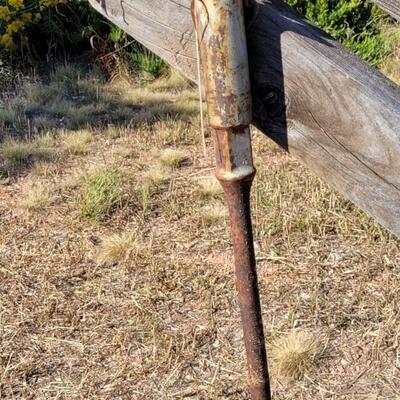 Lot 197: (2) Large Farmhouse Vintage A-Frame Wood Unions