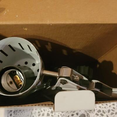 Lot 200: (2) Practica Clamp White Metal Lights