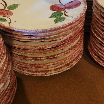 Lot 202: Blue Ridge Pottery Handpainted Crab Apple Large Dish Set