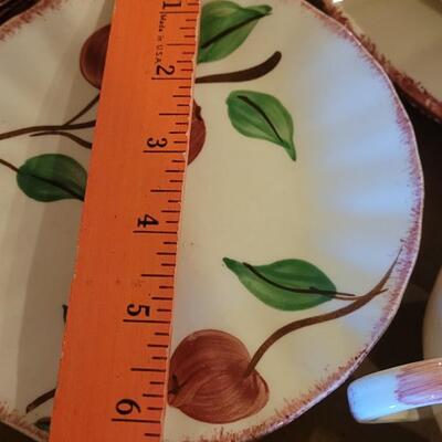 Lot 202: Blue Ridge Pottery Handpainted Crab Apple Large Dish Set