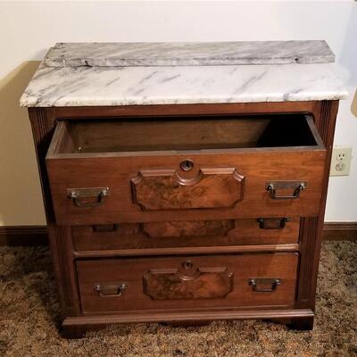 Lot #261  Antique Victorian Marble Topped Wash Stand