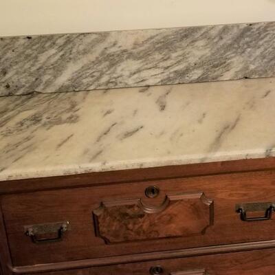 Lot #261  Antique Victorian Marble Topped Wash Stand