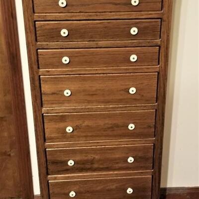 Lot #263  Solid Oak 8 Drawer cabinet