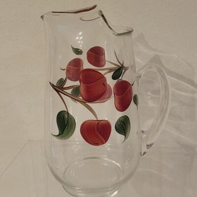 Lot 222: Rare Blue Ridge Crab Apple Glass Pitcher