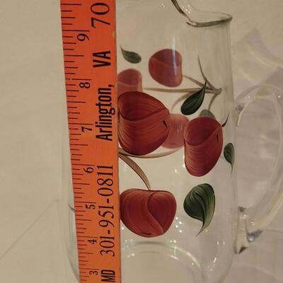 Lot 222: Rare Blue Ridge Crab Apple Glass Pitcher