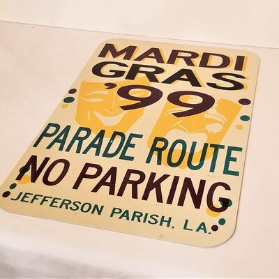 Lot #266 Jefferson Parish Mardi Gras 1999 - metal Parade Route sign
