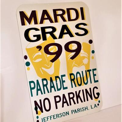 Lot #266 Jefferson Parish Mardi Gras 1999 - metal Parade Route sign