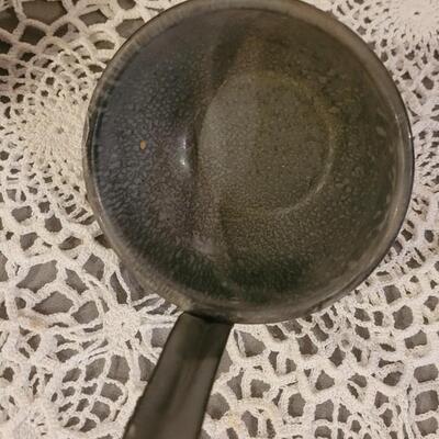 Lot 223: Antique Enamelware Muffin Pan, Ladel and Small Rectangle Pan