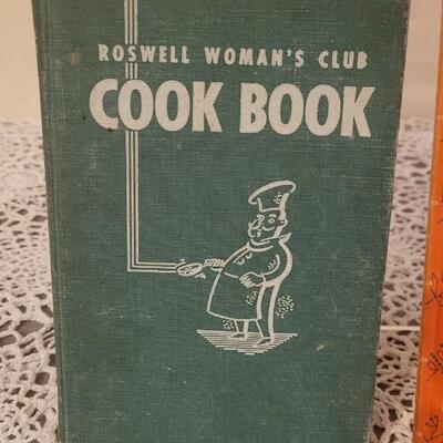 Lot 225: 1950 The Spice Sampler Cook Book (with some Samples still attached) and 1950 Roswell Woman's Club Cook Book