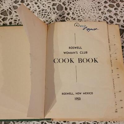 Lot 225: 1950 The Spice Sampler Cook Book (with some Samples still attached) and 1950 Roswell Woman's Club Cook Book